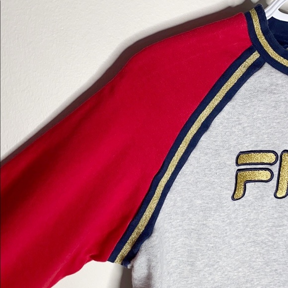 Fila Rafaella gold sparkle colorblock sweatshirt size M - Picture 6 of 10